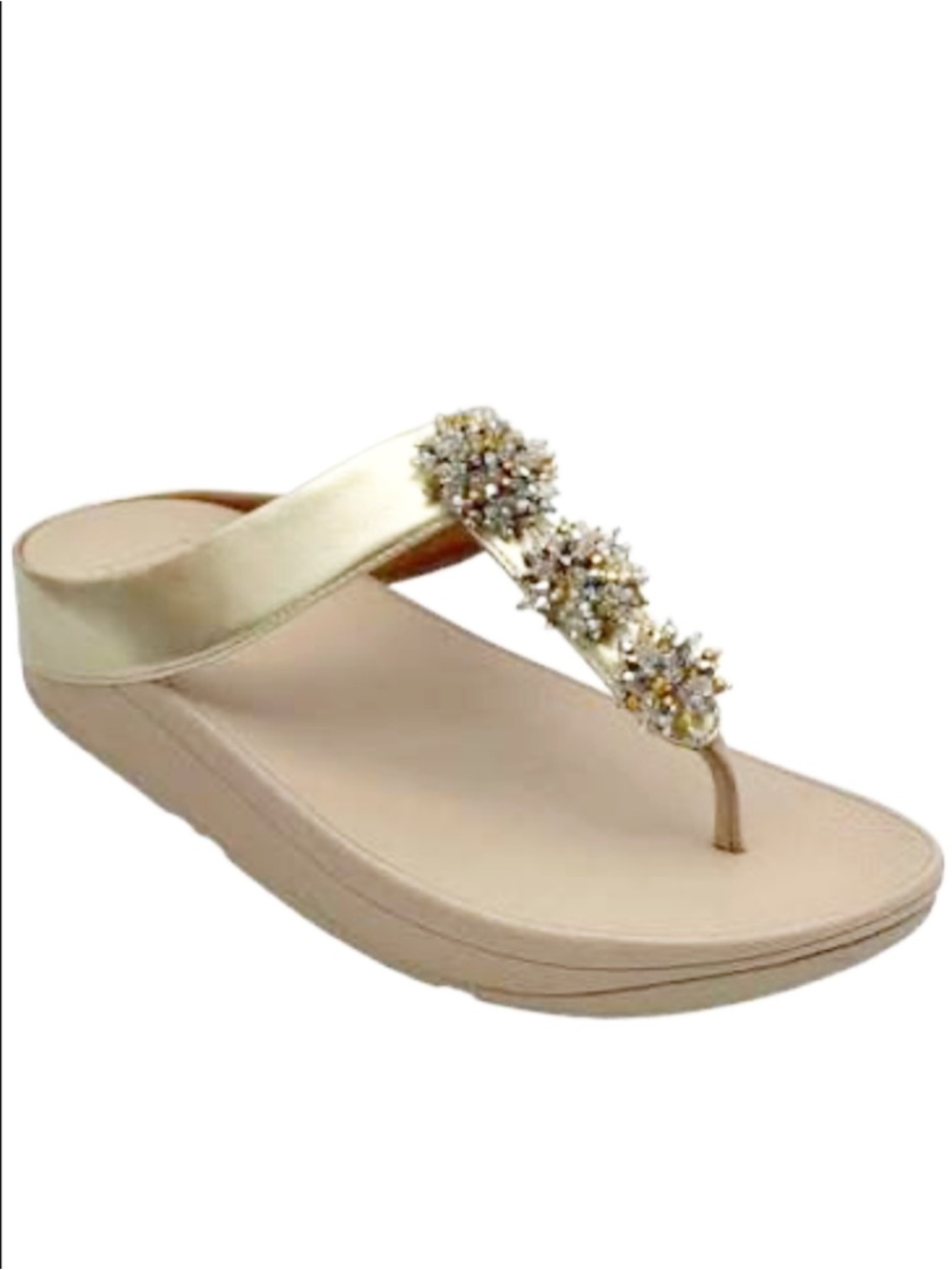 Fitflop Galaxy Toe Thong Platino Gold Sandals Size 9